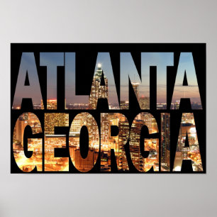 Poster Atlanta Geórgia no crepúsculo