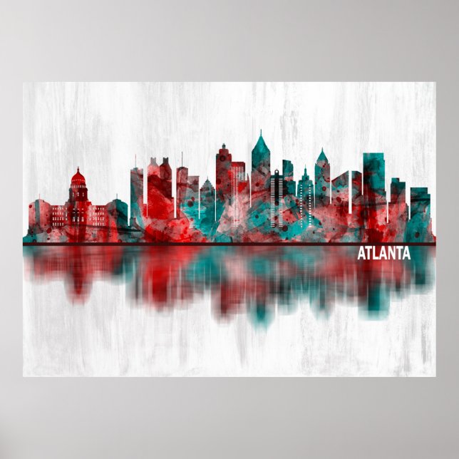 Poster Atlanta Georgia Skyline (Frente)