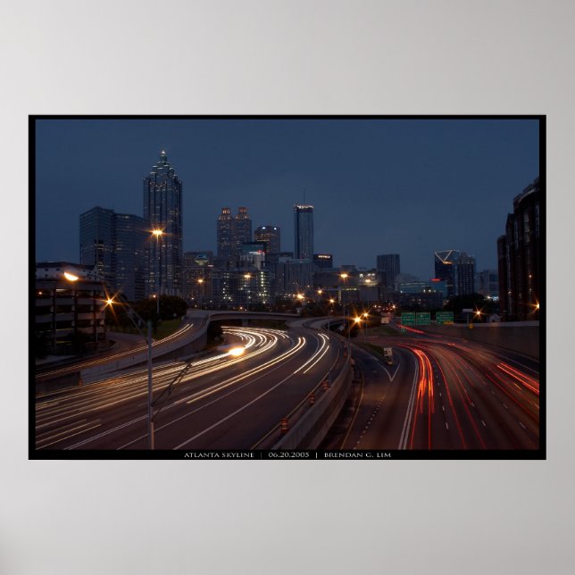 Póster Atlanta Skyline em Dusk (Frente)