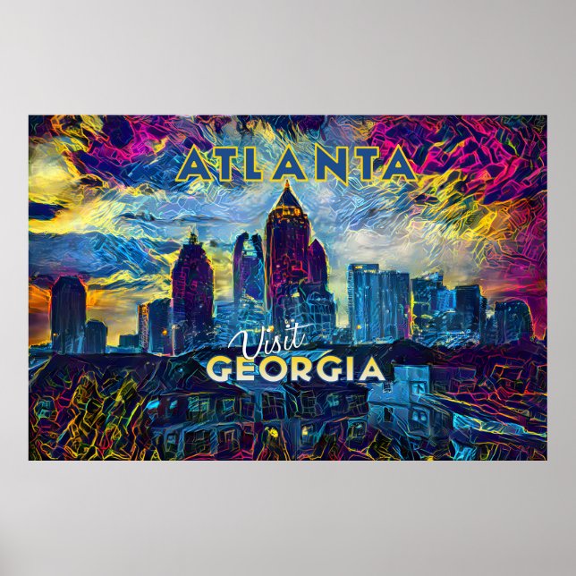 Poster Atlanta, Visite Georgia... (Frente)