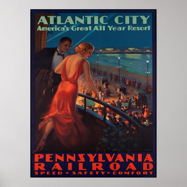 Poster Atlantic City Balcony View 1935 (Frente)