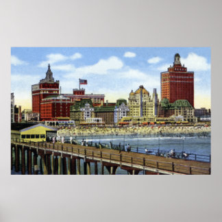 Póster Atlantic City New Jersey Shoreline View