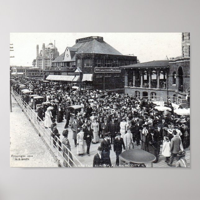 Póster Atlantic City, Nova Jersey, Páscoa domingo, Vintag (Frente)