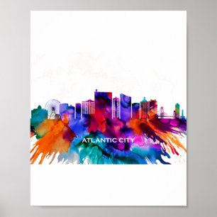 Poster Atlantic City Skyline