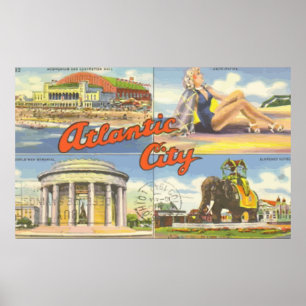 Póster Atlantic City, vintage
