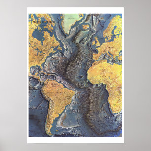 Poster "Atlântico: 1968 - O mapa do ASSOALHO de Oceano