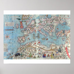 Póster Atlas Catalan: Detalhe de Norte de África e de