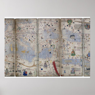 Poster Atlas Catalan World Map 14 de Abraham Cresques