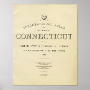 Póster Atlas Connecticut do Topo do frontispício