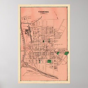 Póster Atlas das cervejas de Catawissa 1876