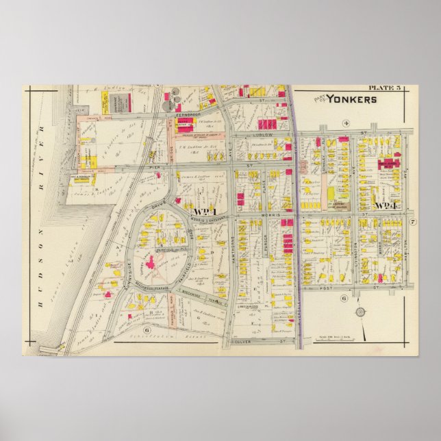 Poster Atlas de Mapa de Yonkers (Frente)