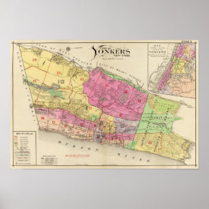 Póster Atlas de Yonkers do mapa de índice