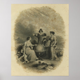 Póster Atlas do Mundo com Meio Título Colton