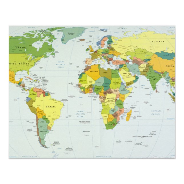 Póster Atlas do Mundo do Mapa (Frente)