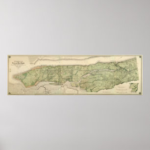 Póster Atlas topográfico da cidade de New York, 1874