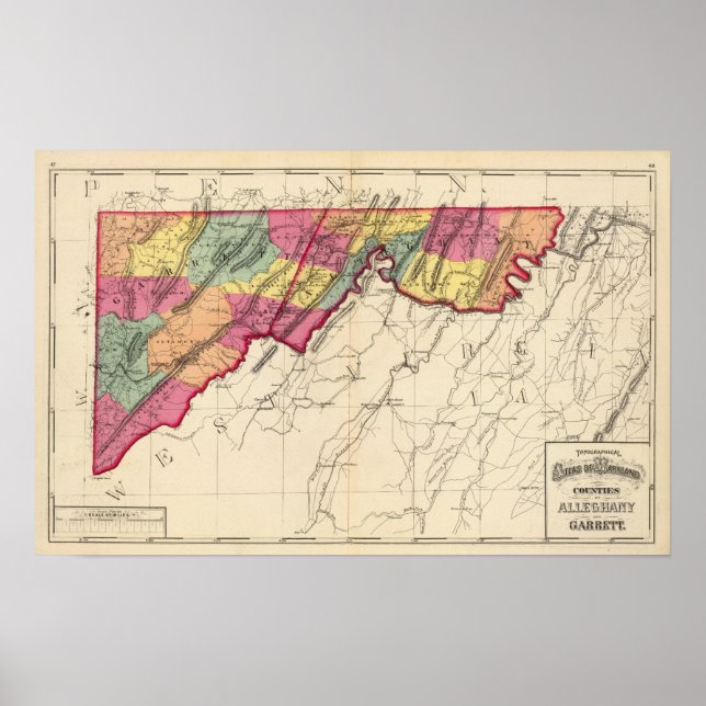 Póster Atlas Topográfico de Maryland 2 (Frente)