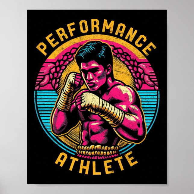 Poster Atleta de Performance de Muay Thai Kickboxing Mma  (Frente)