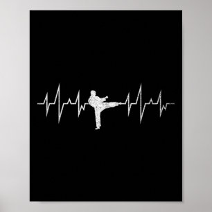 Poster Atleta de pulsação que lança cinta preta de artes