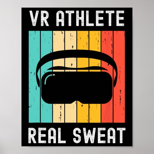 Poster Atleta de Realidade Virtual Gamer Geek Jogos de Vr (Frente)