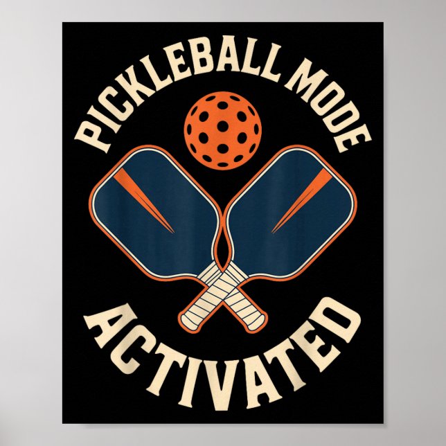 Poster Atleta esportivo com modo de pickleball ativado (Frente)