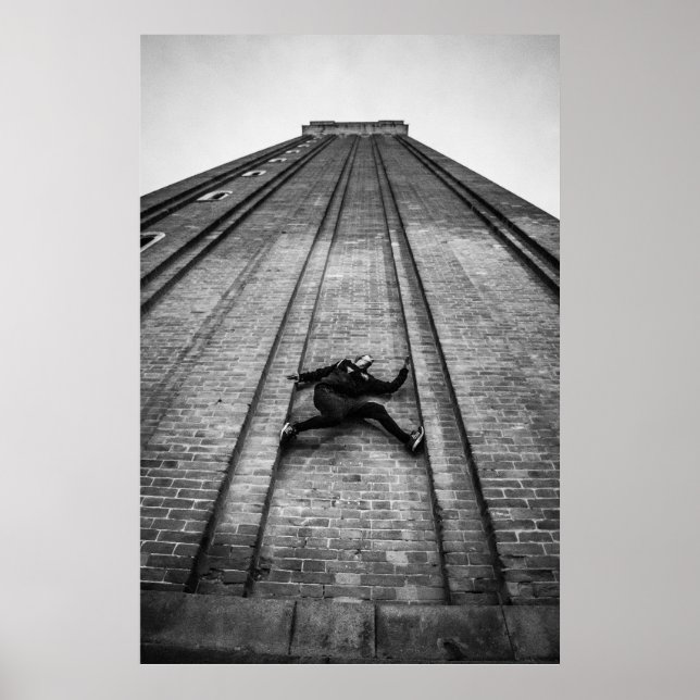 Poster Atleta Parkour escalar San Marco Tower (Frente)