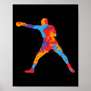 Poster Atletas Boxing Coloridos Crianças Meninos Boxer Bo