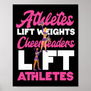 Poster Atletas de Cheerleading Cheer Levantam Pesos Cheer