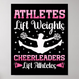 Poster Atletas de Cheerleading Cheer Levantam Pesos Cheer