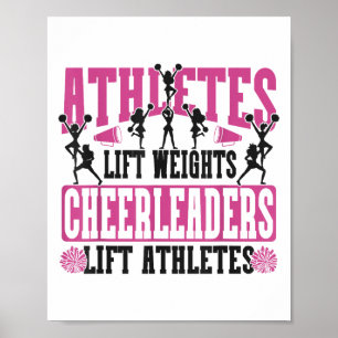 Poster Atletas de Cheerleading Cheer Levantam Pesos Cheer