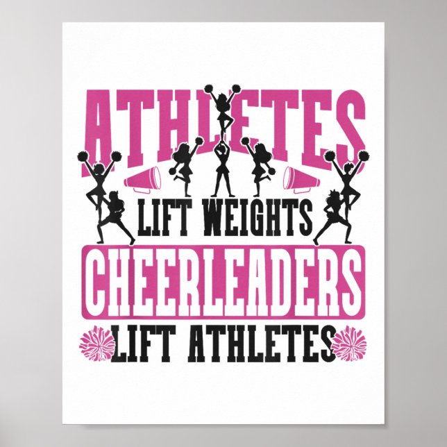 Poster Atletas de Cheerleading Cheer Levantam Pesos Cheer (Frente)