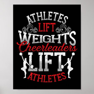Poster Atletas Levantando Pesos Cheerleader Levantando At