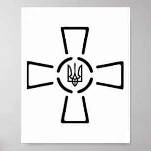 Poster Ato Cruz Tryzub Ucrânia Volodymyr Zelensky Presidê