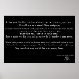 Póster Ato do poema da valentia - poema por Tecumseh