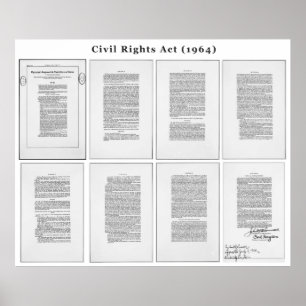 Poster Ato ORIGINAL dos direitos civis dos Estados Unidos
