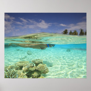 Póster Atol Sul de Huvadhoo, Maldivas do Sul, Oceano Índi