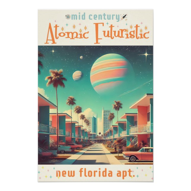 Póster Atomic Futuristic New Florida Apartments (Frente)