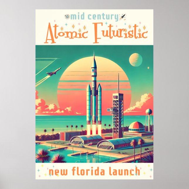 Poster Atomic Futuristic New Florida Launch Site (Frente)