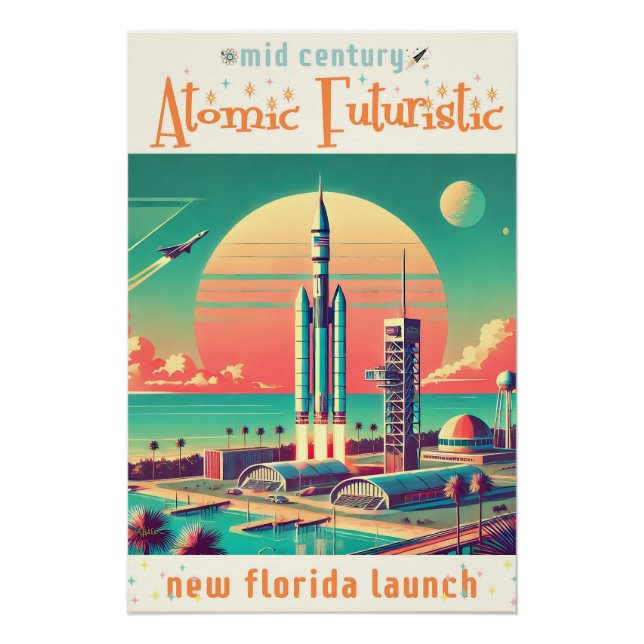 Póster Atomic Futuristic New Florida Launch Site (Frente)