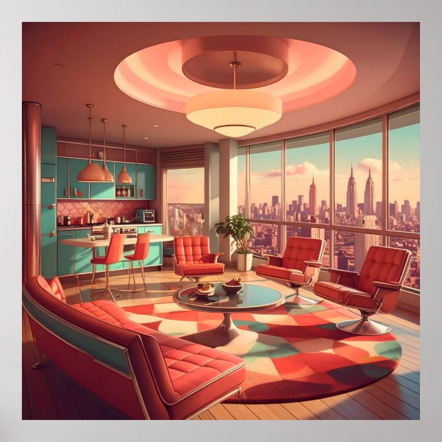 Poster Atomic Futuristic Urban Apartment (Frente)