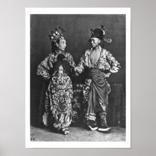 Póster Atores chineses, c.1870 (foto de b/w)