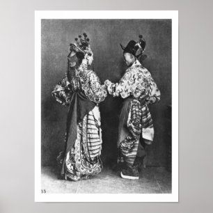 Poster Atores chineses de atrás, c.1870 (foto de b/w)