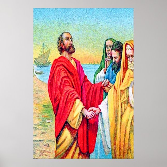 Poster Atos 20:17-38 Postagem de encorajamento e aviso (Frente)