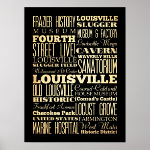Póster Atrações e locais famosos de Louisville, Kentucky