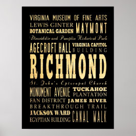 Poster Atrações e locais famosos de Richmond, Virgínia
