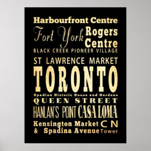 Poster Atrações e locais famosos de Toronto, Ontário