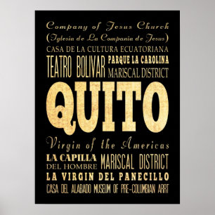 Poster Atrações & lugares famosos de Quito, Equador