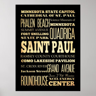 Póster Atrações & lugares famosos de St Paul, Minnesota