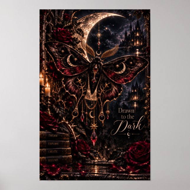 Poster Atraído pelo Escuro | Caderno de Mota Celestial Gó (Frente)