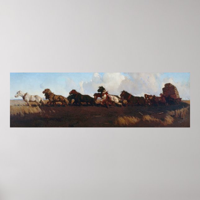 Poster Através das Planícies de Solo Preto George Lambert (Frente)