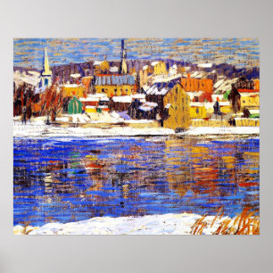 Poster Através do Delaware, pintura de Robert Spencer